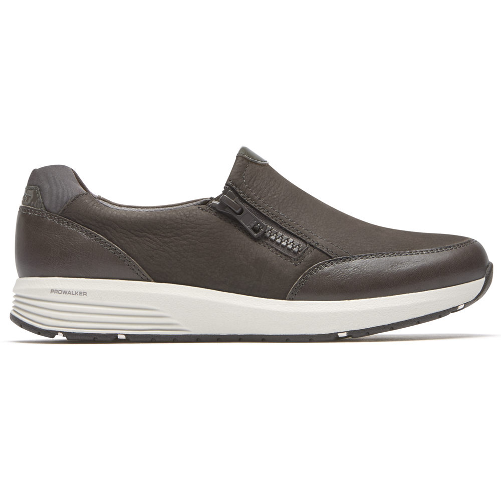 Rockport Singapore Womens Slip-On - Trustride Side Zip Dark Grey - IT8372059